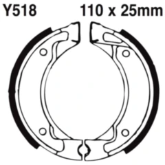 Bremsbacken mit Feder EBC gerillt passend für: Yamaha DT, PW, CW, MBK CW
