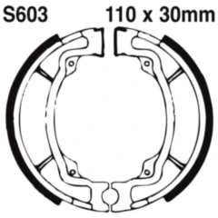 Bremsbacken mit Feder EBC gerillt passend für: Kawasaki KE, KLX, KD, Suzuki RV, TS, GT, RM