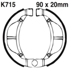 Bremsbacken mit Feder EBC gerillt passend für: Kawasaki KLX, KX, Suzuki DR - Z
