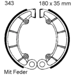 Bremsbacken mit Feder EBC passend für: Honda VT, TRX, VF