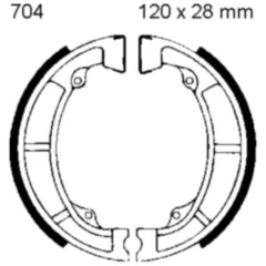 Bremsbacken mit Feder EBC passend für: Kawasaki KE, KX, KL