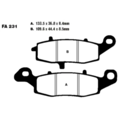 Bremsklotz Semi - Sinter V EBC passend für: Kawasaki VN, ER - 6F, ER - 6N 7377046