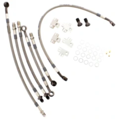 Bremsschlauch Stahlflex Kit Anschluss anthrazit 6 - teilig passend für: Honda CB