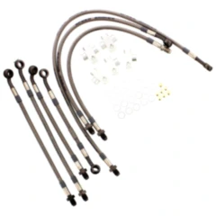 Bremsschlauch Stahlflex Kit Anschluss anthrazit 7 - teilig passend für: Honda CBR