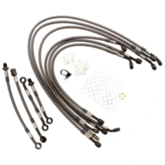 Bremsschlauch Stahlflex Kit Anschluss anthrazit 10 - teilig passend für: Honda XL