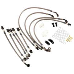 Bremsschlauch Stahlflex Kit Anschluss anthrazit 9 - teilig passend für: Kawasaki GTR