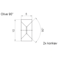 Oliven TYP010 2 x Konkav 90° Durchmesser 10mm