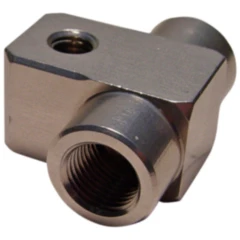 2-Wege Verteiler geschraubt gerade TYP811-1 M10 x 1.00 silber für Motorräder