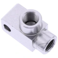 2-Wege Verteiler geschraubt 90 Grad TYP812 M10 x 1.00 silber