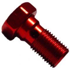 Hohlschraube einfach M10 x 1,00 rot für Motorräder