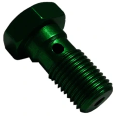 Hohlschraube einfach M10 x 1 Aluminium grün