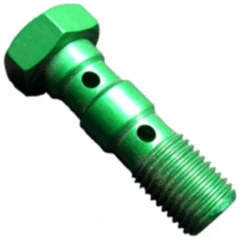 Hohlschraube doppelt M10 x 1 Aluminium grün