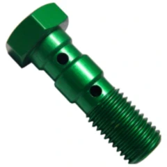 Hohlschraube doppelt M10 x 1.25 Alu grün