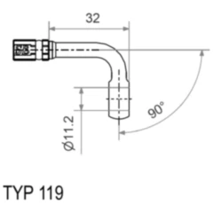 Vario HD TYP119 11.2 mm 90° Ringfitting silber