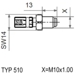 Vario M10 x 1.00 BLACK MALE THREAD FIXED für Speed Brakes