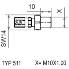 Aussengewinde fest Vario TYP511 M10 x 1 blau