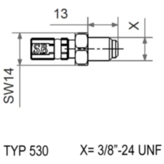 TYP530 3/8-24 UNF Vario Anschluss für: Speed Brakes