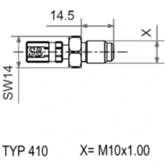 Aussengewinde beweglich Vario TYP410 M10 x 1 + X Edelstahl