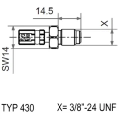 Aussengewinde beweglich Vario TYP430 3/8-24 UNF+Y Edelstahl