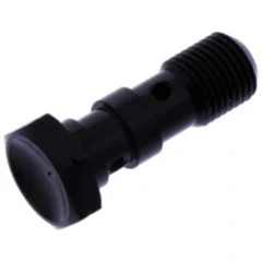 Hohlschraube doppelt M10 x 1 Edelstahl schwarz für Motorräder