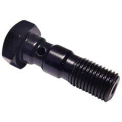 Doppelhohlschraube 3/8-24 Alu schwarz für Motorräder