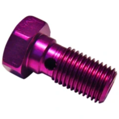 Hohlschraube einfach 3/8-24 Violett Aluminium