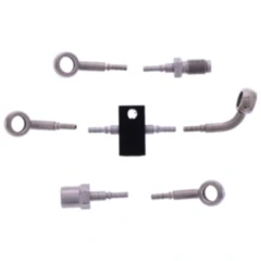 Bremsschlauch Stahlflex Kit Anschluss silber 4 - teilig passend für: BMW K