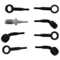 Bremsschlauch Stahlflex Kit Anschluss schwarz 4 - teilig passend für: BMW R