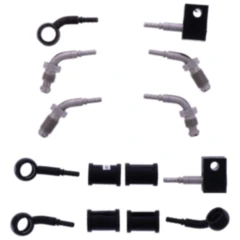 Bremsschlauch Stahlflex Kit Anschluss schwarz 5 - teilig passend für: Kawasaki ER - 6N