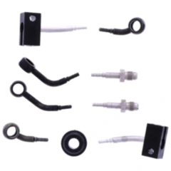 Bremsschlauch Stahlflex Kit Anschluss schwarz 4 - teilig passend für: Kawasaki Z