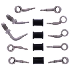 Bremsschlauch Stahlflex Kit Anschlüsse Silber 5-teilig