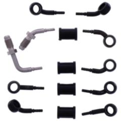 Bremsschlauch Stahlflex Kit schwarz 5-teilig für Motorräder