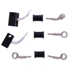 Bremsschlauch Stahlflex Kit Anschlüsse silber 3-teilig