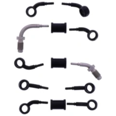 Bremsschlauch Stahlflex Kit mit schwarzen Anschlüssen 5-teilig