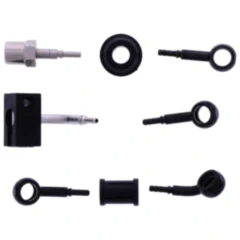 Bremsschlauch Stahlflex 3-teilig Kit mit schwarzen Anschlüssen