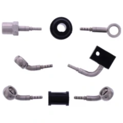 Bremsschlauch Stahlflex Kit Anschlüsse silber 3-teilig für Motorräder