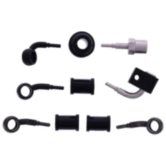 Bremsschlauch Stahlflex Kit mit schwarzen Anschlüssen, 3-teilig transparent