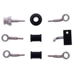 Bremsschlauch Stahlflex Kit Anschlüsse silber 3-teilig für Motorräder 7576153