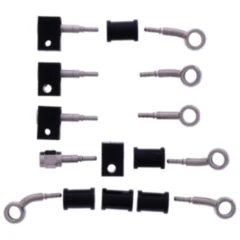 Bremsschlauch Stahlflex Kit Anschlüsse silber 5-teilig