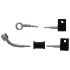 Stahlflex Bremsschlauch Kit mit silbernen Anschlüssen, 2-teilig