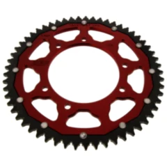 Kettenrad Dual 57Z Teilung 428 rot ZF Innendurchmesser 105 Lochkreis 125 passend für: F. B Mondial SMX, HPS, Flat Track