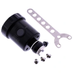 Flüssigkeitsbehälter Mini Alu schwarz schräg