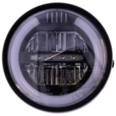 LED Scheinwerfer 6 1/2 Zoll schwarz für Motorräder