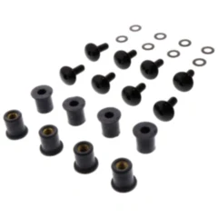 JMP Verkleidungsschrauben-Satz mit Gummimutter M6 15 mm schwarz