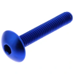 Linsenschraube JMP für Motorräder M6X1.00 mm 35 mm Aluminium blau
