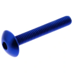 Dome Head Bolt M6 x 1.00 mm 40 mm Aluminium Blau