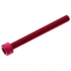 Zylinderschraube M6 X 1,00 mm 55 mm Aluminium rot