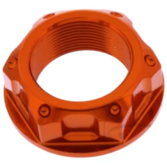 Mutter Lenkkopf JMP Bolt M22X1MM Alu orange passend für: Triumph Bonneville, Thunderbird, Rocket