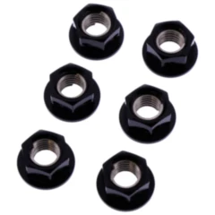 Mutter Kettenrad Satz JMP Bolt M8X1. 25 mm Alu Racing schwarz passend für: Husqvarna TE, WR, TC, SM