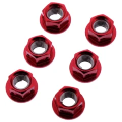 Mutter Kettenrad Satz JMP Bolt M8X1. 25 mm Alu Racing rot passend für: Husqvarna TE, WR, TC, SM